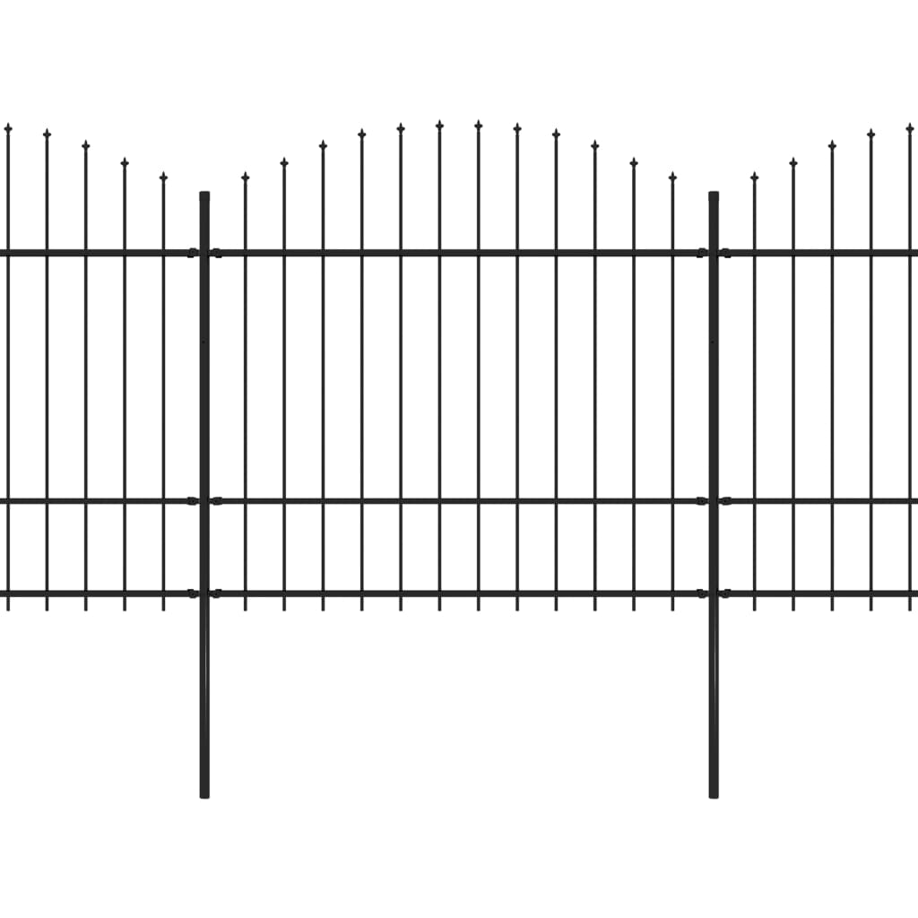 Puutarha-aita keihäskärjillä teräs (1,5-1,75)x10,2 m musta - Sisustajankoti.fi