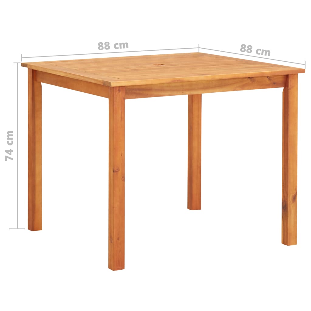 Puutarhapöytä 88x88x74 cm täysi akaasiapuu - Sisustajankoti.fi