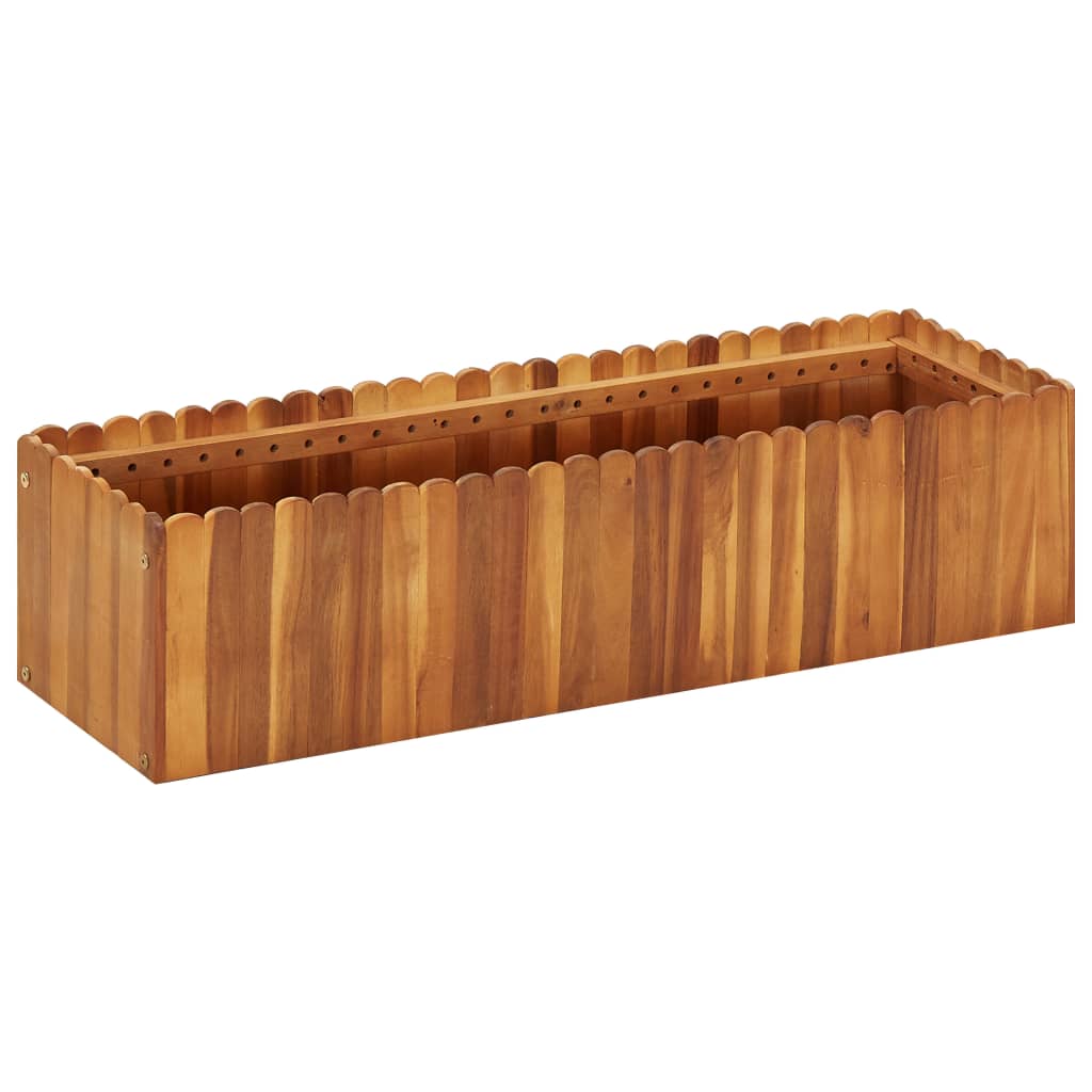 Puutarhan korotettu kukkalaatikko 100x30x25cm täysi akaasiapuu - Sisustajankoti.fi
