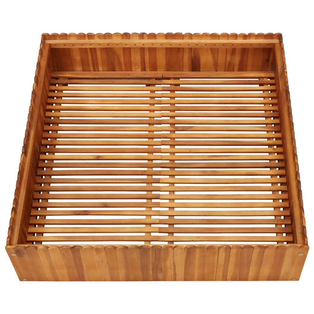 Korotettu kukkalaatikko 100x100x25 cm täysi akaasiapuu - Sisustajankoti.fi