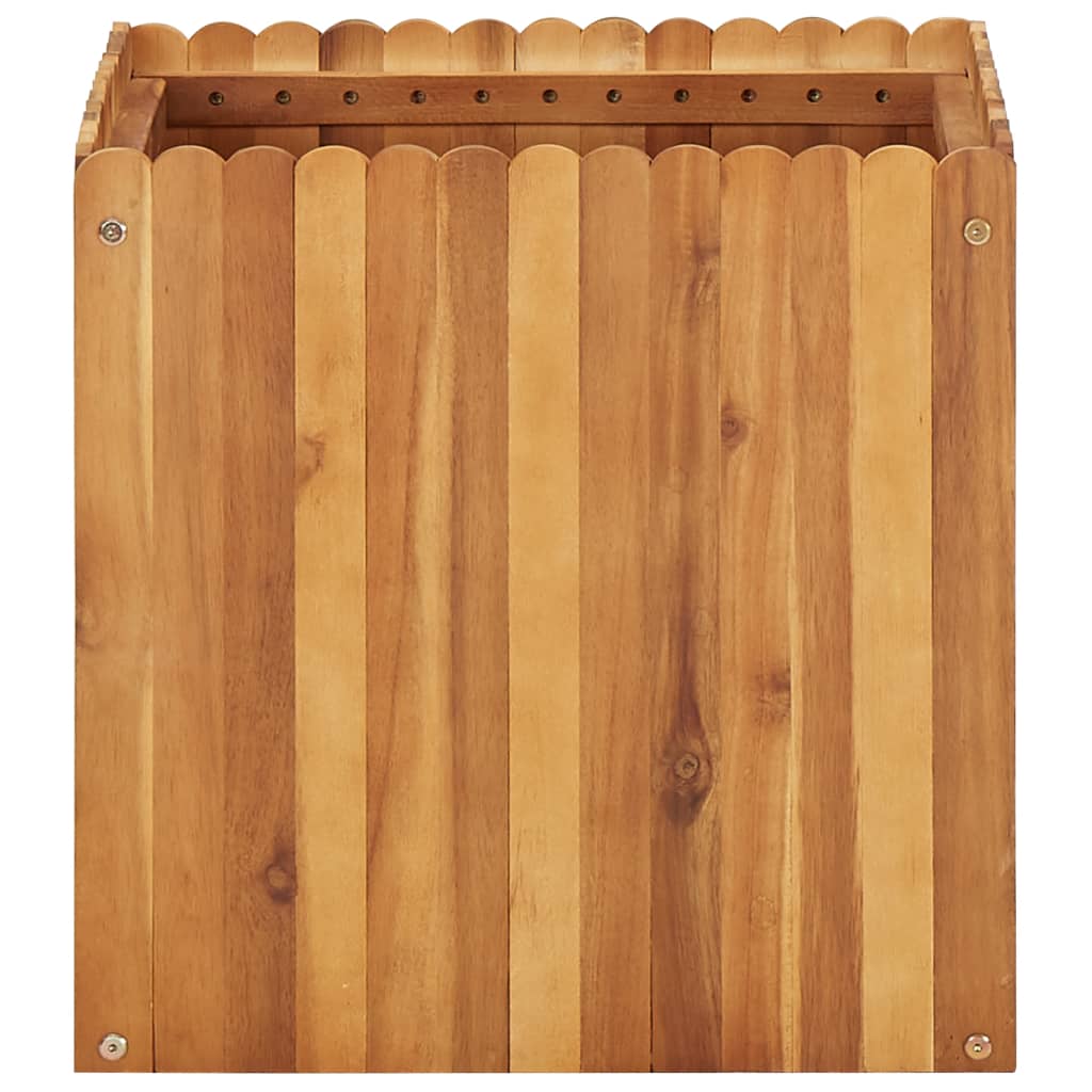 Puutarhan korotettu kukkalaatikko 50x50x50 cm täysi akaasiapuu - Sisustajankoti.fi