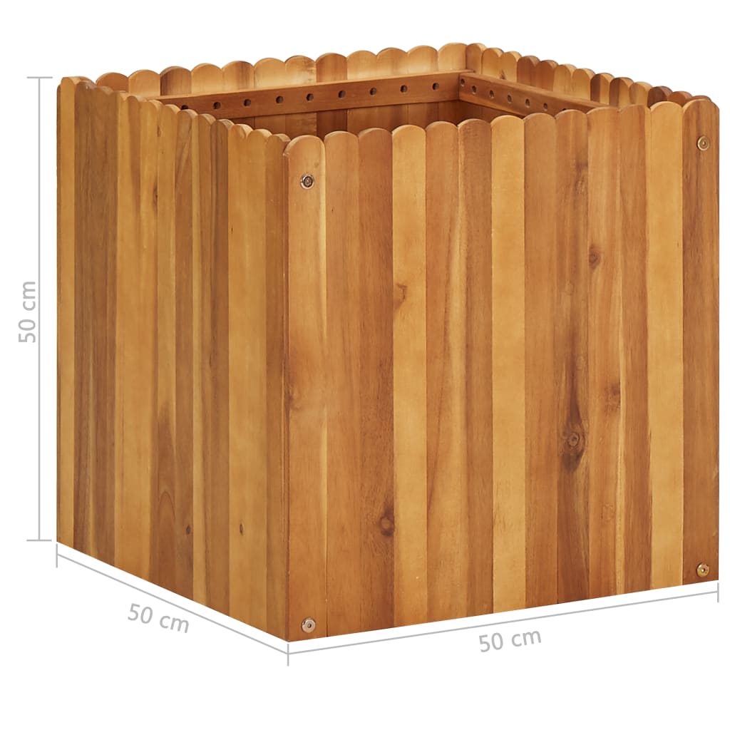 Puutarhan korotettu kukkalaatikko 50x50x50 cm täysi akaasiapuu - Sisustajankoti.fi