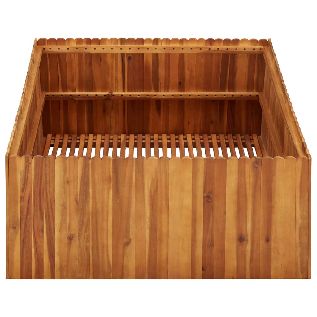 Korotettu kukkalaatikko 100x100x50 cm täysi akaasiapuu - Sisustajankoti.fi