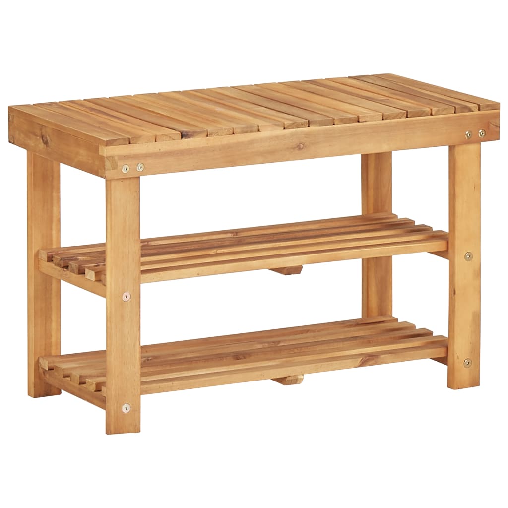 Kenkäteline 70x32x46 cm täysi akaasiapuu - Sisustajankoti.fi