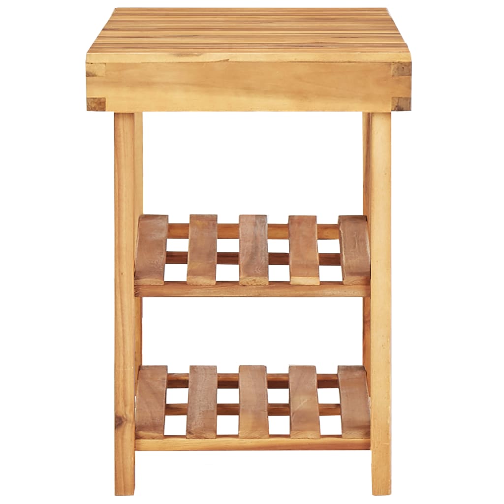 Kenkäteline 90x32x46 cm täysi akaasiapuu - Sisustajankoti.fi