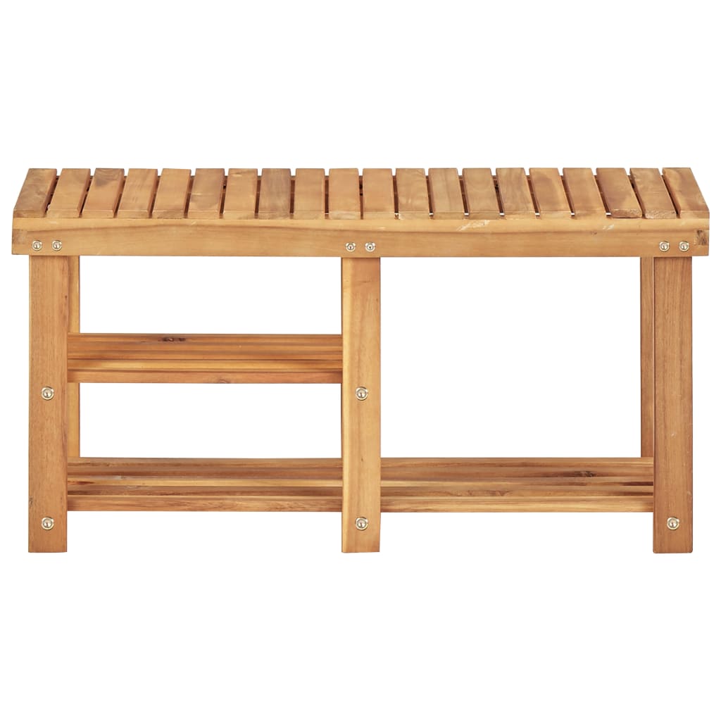Kenkäteline 90x32x46 cm täysi akaasiapuu - Sisustajankoti.fi