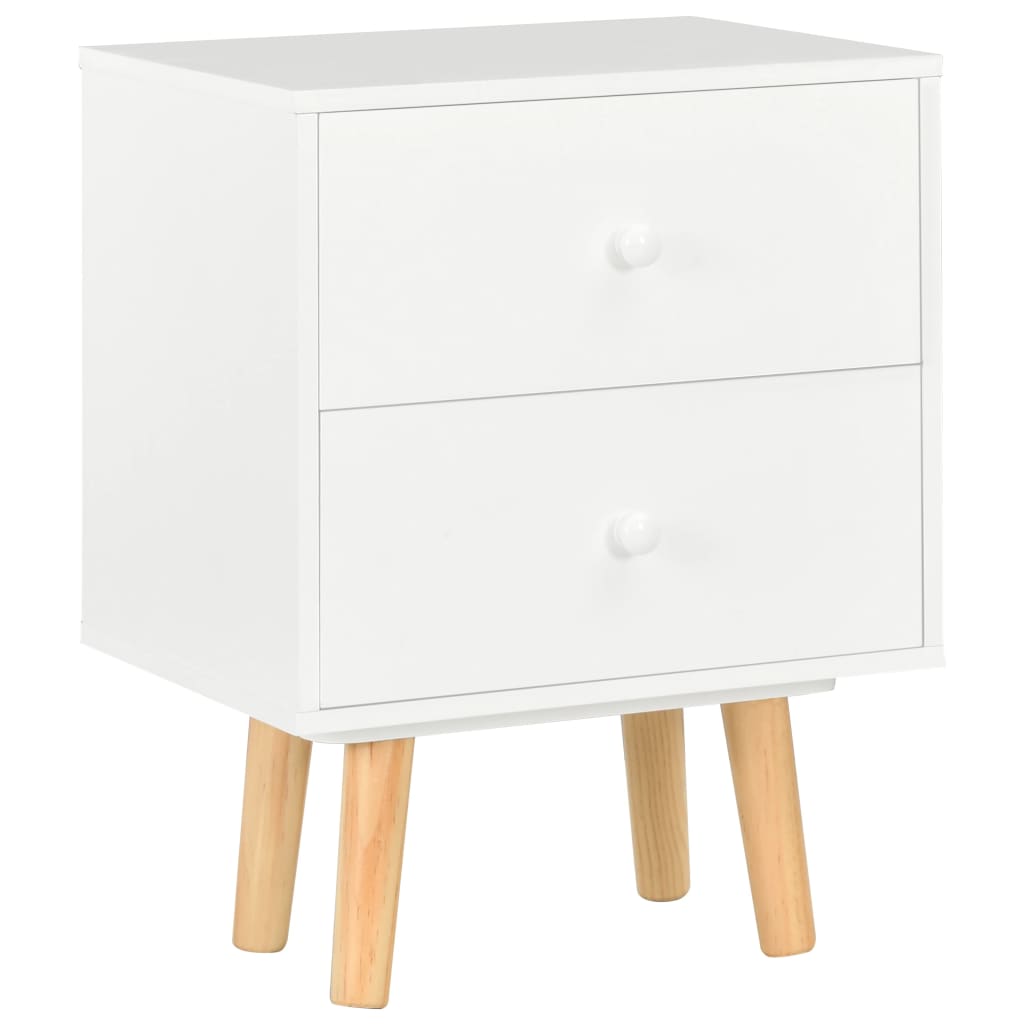 Yöpöydät 2 kpl valkoinen 40x30x50 cm täysi mänty - Sisustajankoti.fi
