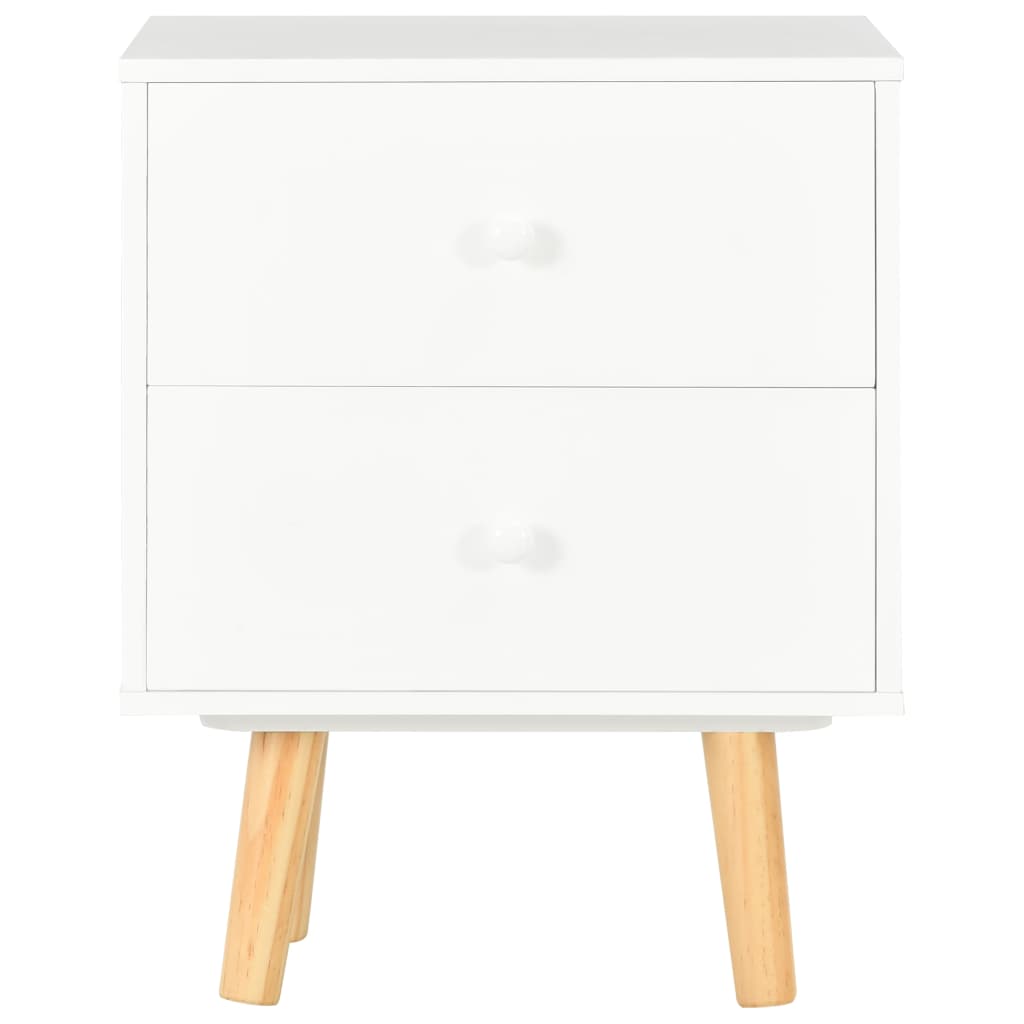 Yöpöydät 2 kpl valkoinen 40x30x50 cm täysi mänty - Sisustajankoti.fi