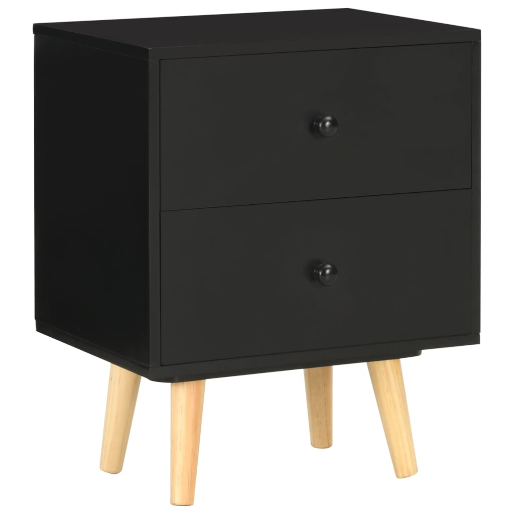 Yöpöydät 2 kpl musta 40x30x50 cm täysi mänty - Sisustajankoti.fi