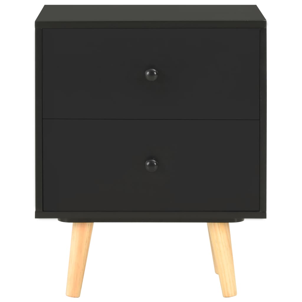 Yöpöydät 2 kpl musta 40x30x50 cm täysi mänty - Sisustajankoti.fi