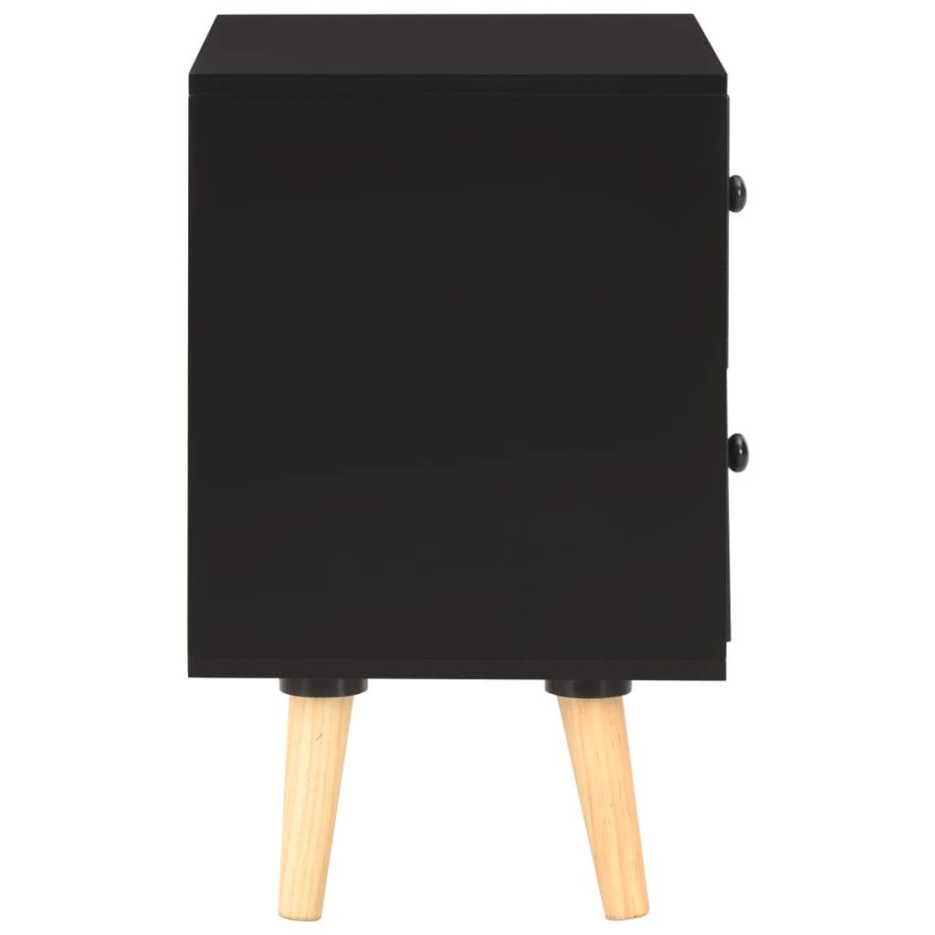 Yöpöydät 2 kpl musta 40x30x50 cm täysi mänty - Sisustajankoti.fi