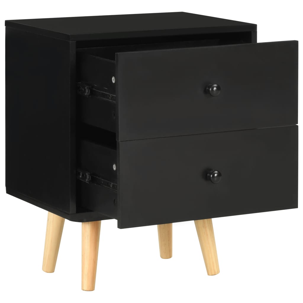 Yöpöydät 2 kpl musta 40x30x50 cm täysi mänty - Sisustajankoti.fi