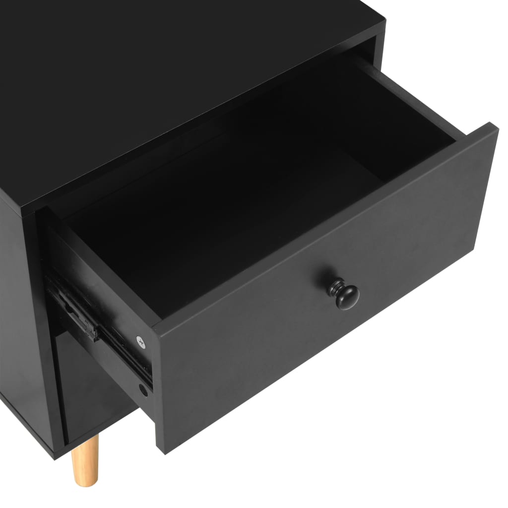 Yöpöydät 2 kpl musta 40x30x50 cm täysi mänty - Sisustajankoti.fi