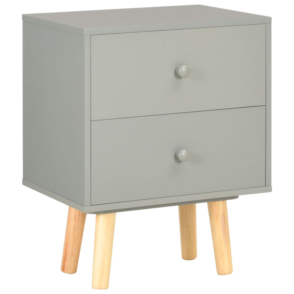 Yöpöydät 2 kpl harmaa 40x30x50 cm täysi mänty - Sisustajankoti.fi