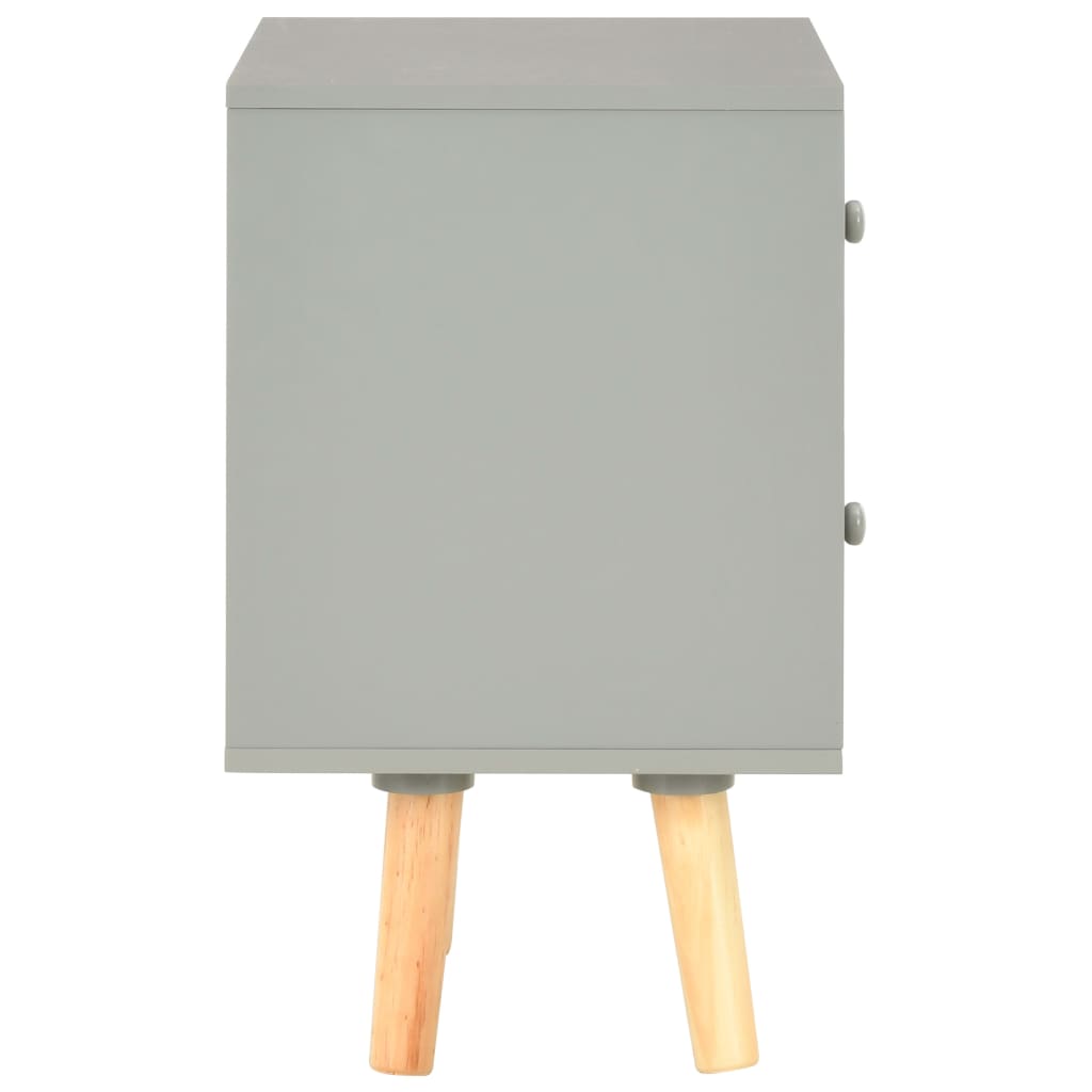 Yöpöydät 2 kpl harmaa 40x30x50 cm täysi mänty - Sisustajankoti.fi