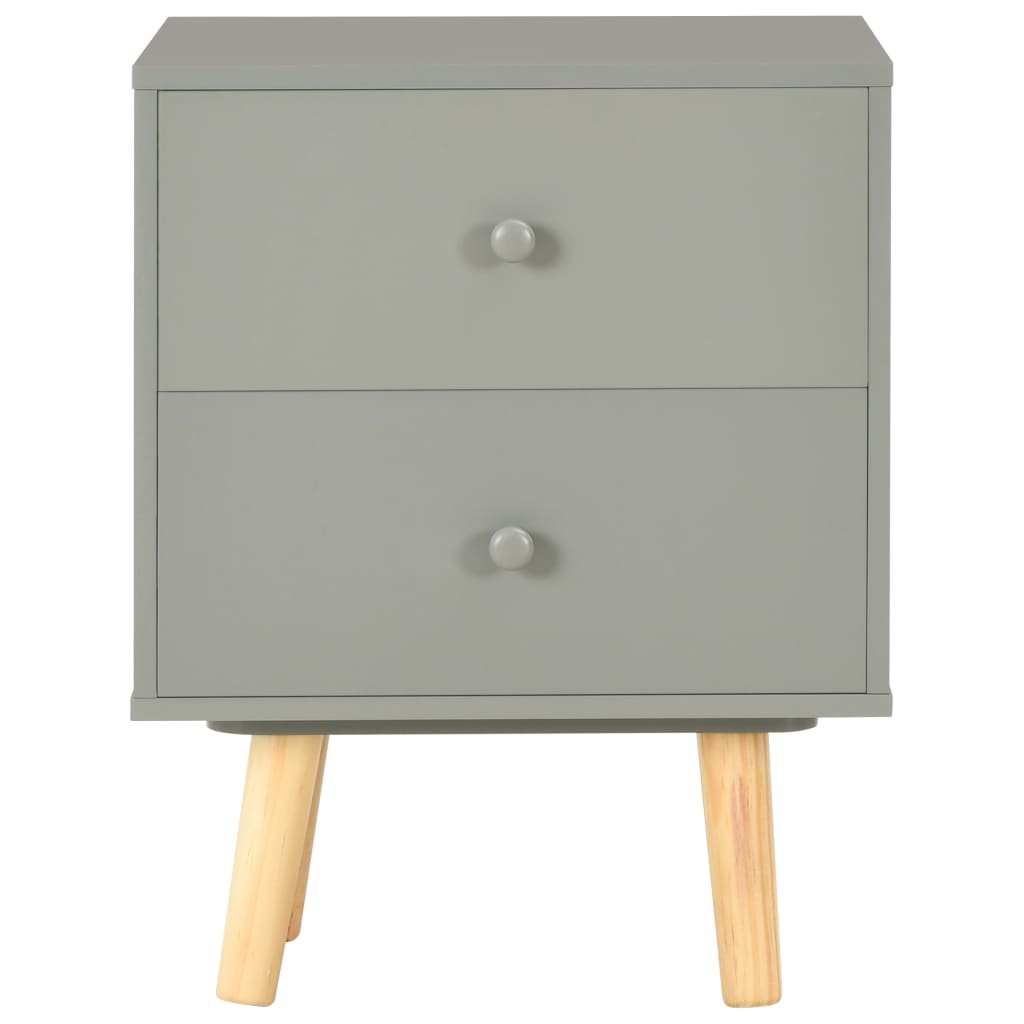 Yöpöydät 2 kpl harmaa 40x30x50 cm täysi mänty - Sisustajankoti.fi