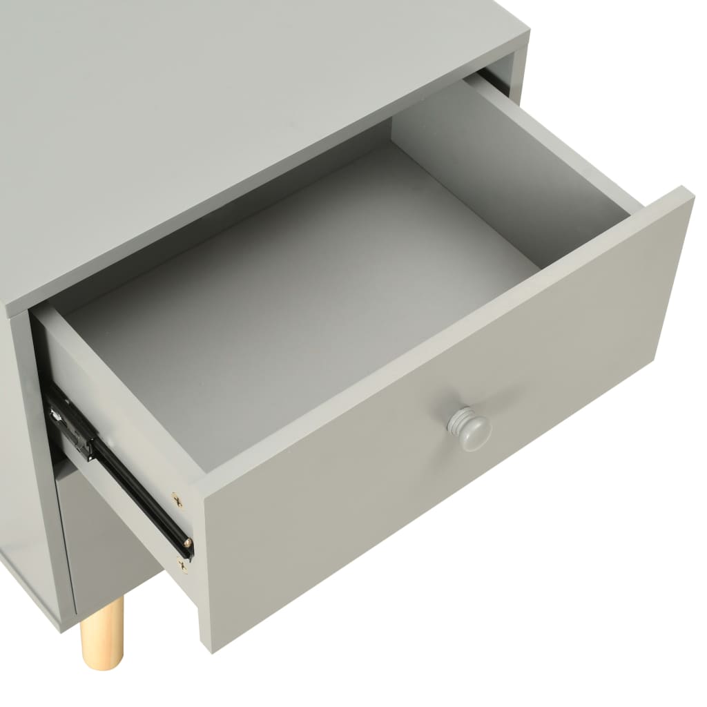Yöpöydät 2 kpl harmaa 40x30x50 cm täysi mänty - Sisustajankoti.fi