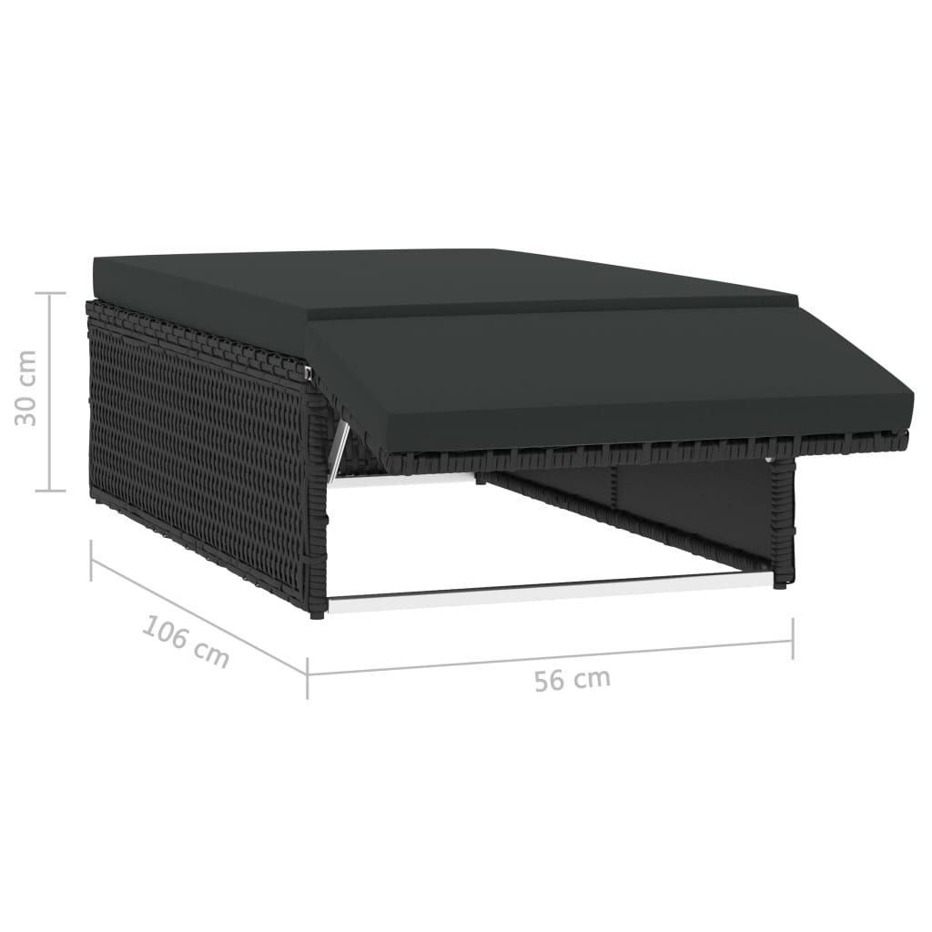 2-osainen puutarhan oleskeluryhmä tyynyillä polyrottinki musta - Sisustajankoti.fi