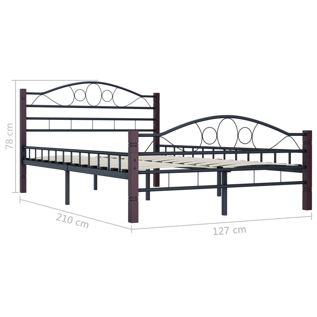 Sängynrunko musta metalli 120x200 cm - Sisustajankoti.fi