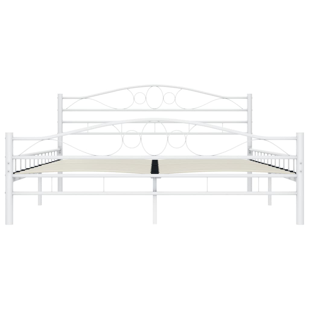 Sängynrunko valkoinen metalli 160x200 cm - Sisustajankoti.fi