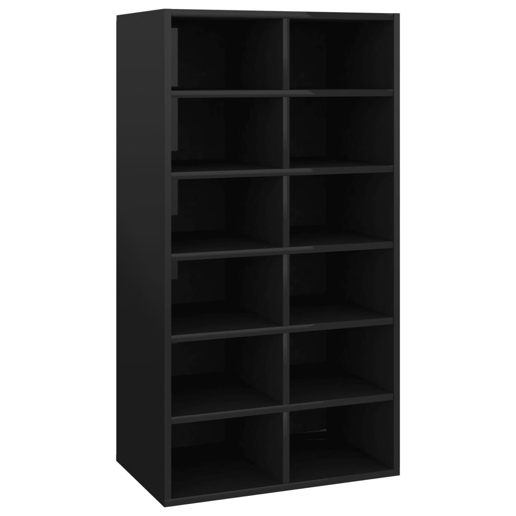 Kenkäteline korkeakiilto musta 54x34x100 cm - Sisustajankoti.fi