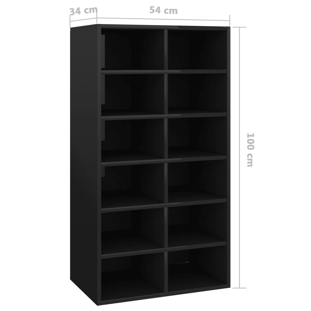 Kenkäteline korkeakiilto musta 54x34x100 cm - Sisustajankoti.fi