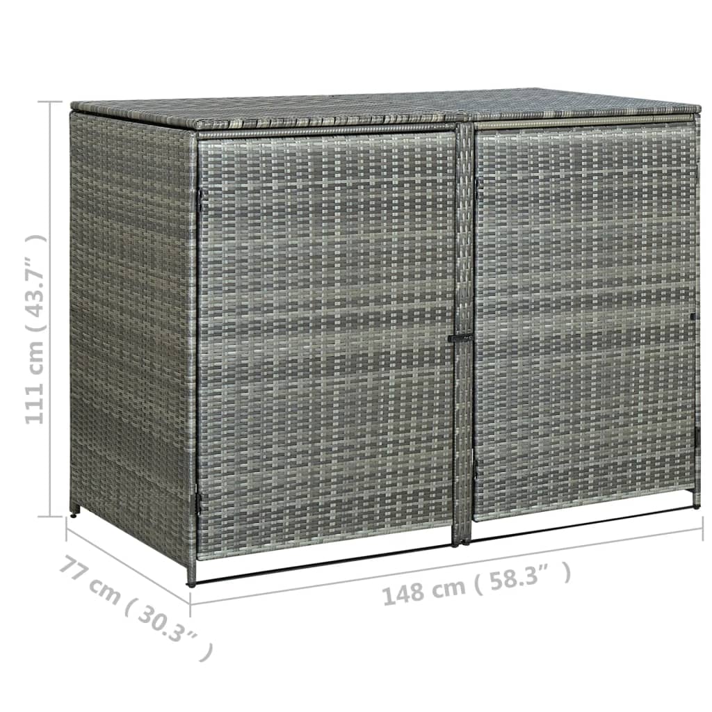Tupla roska-astiavaja polyrottinki antrasiitti 148x77x111 cm - Sisustajankoti.fi