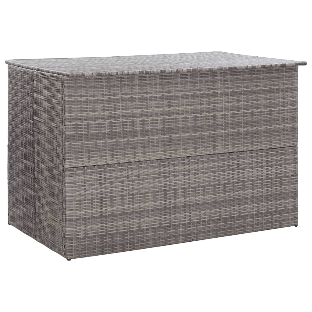 Ulkosäilytyslaatikko harmaa 150x100x100 cm polyrottinki - Sisustajankoti.fi