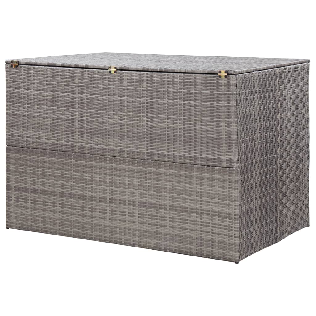 Ulkosäilytyslaatikko harmaa 150x100x100 cm polyrottinki - Sisustajankoti.fi