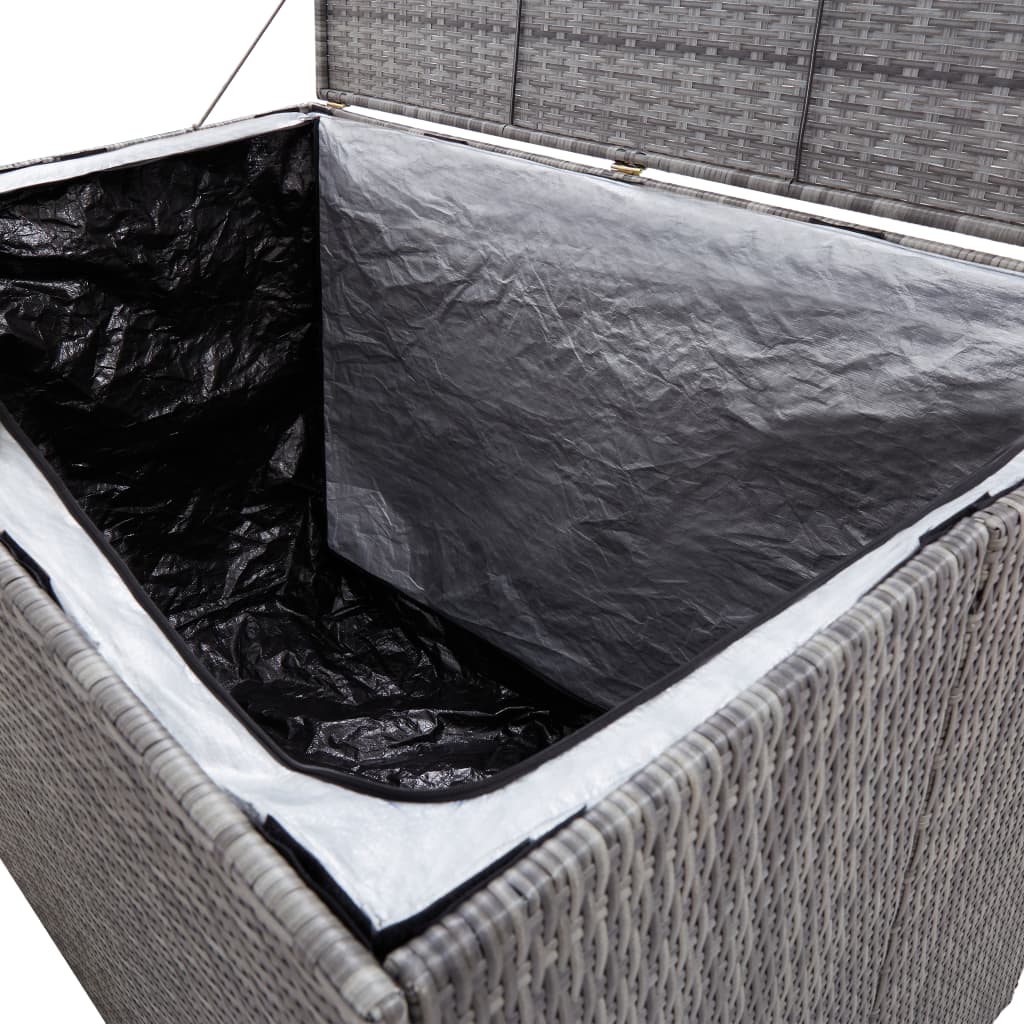 Ulkosäilytyslaatikko harmaa 150x100x100 cm polyrottinki - Sisustajankoti.fi