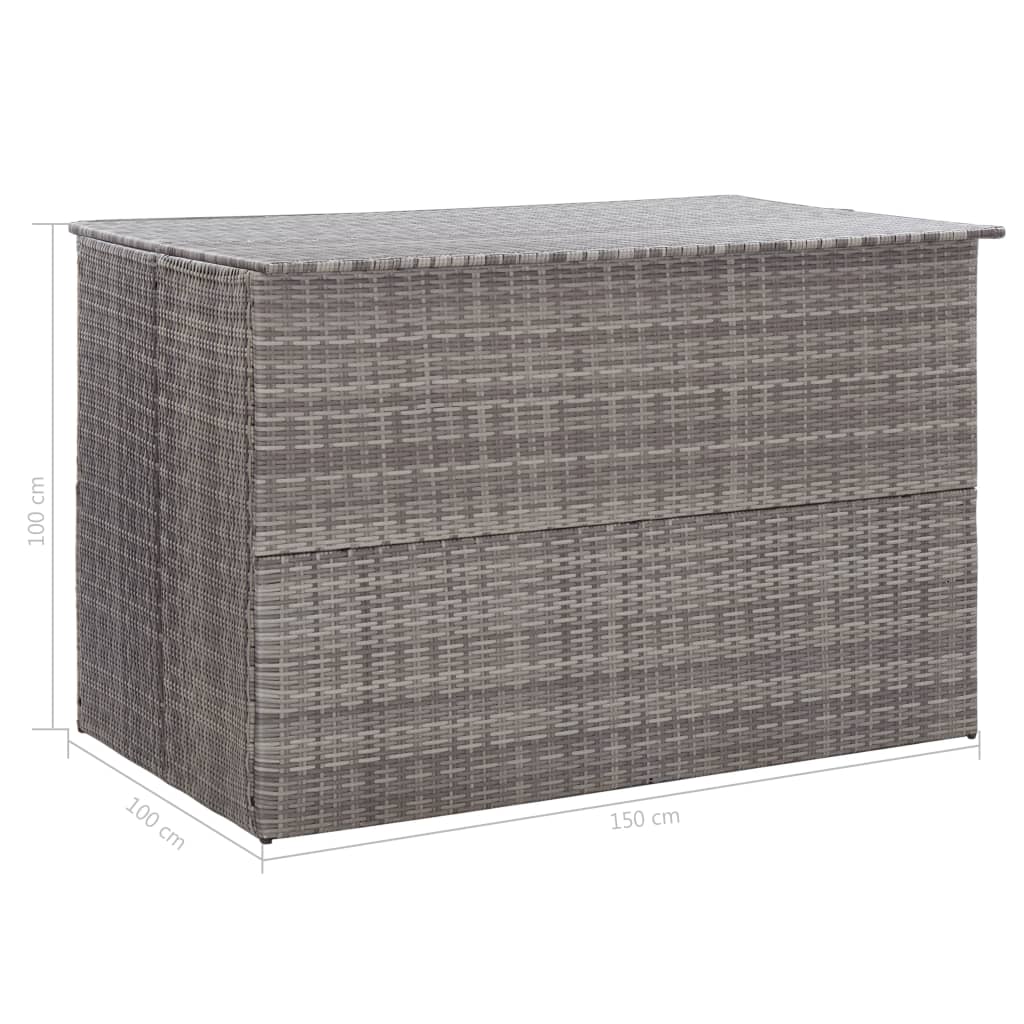 Ulkosäilytyslaatikko harmaa 150x100x100 cm polyrottinki - Sisustajankoti.fi