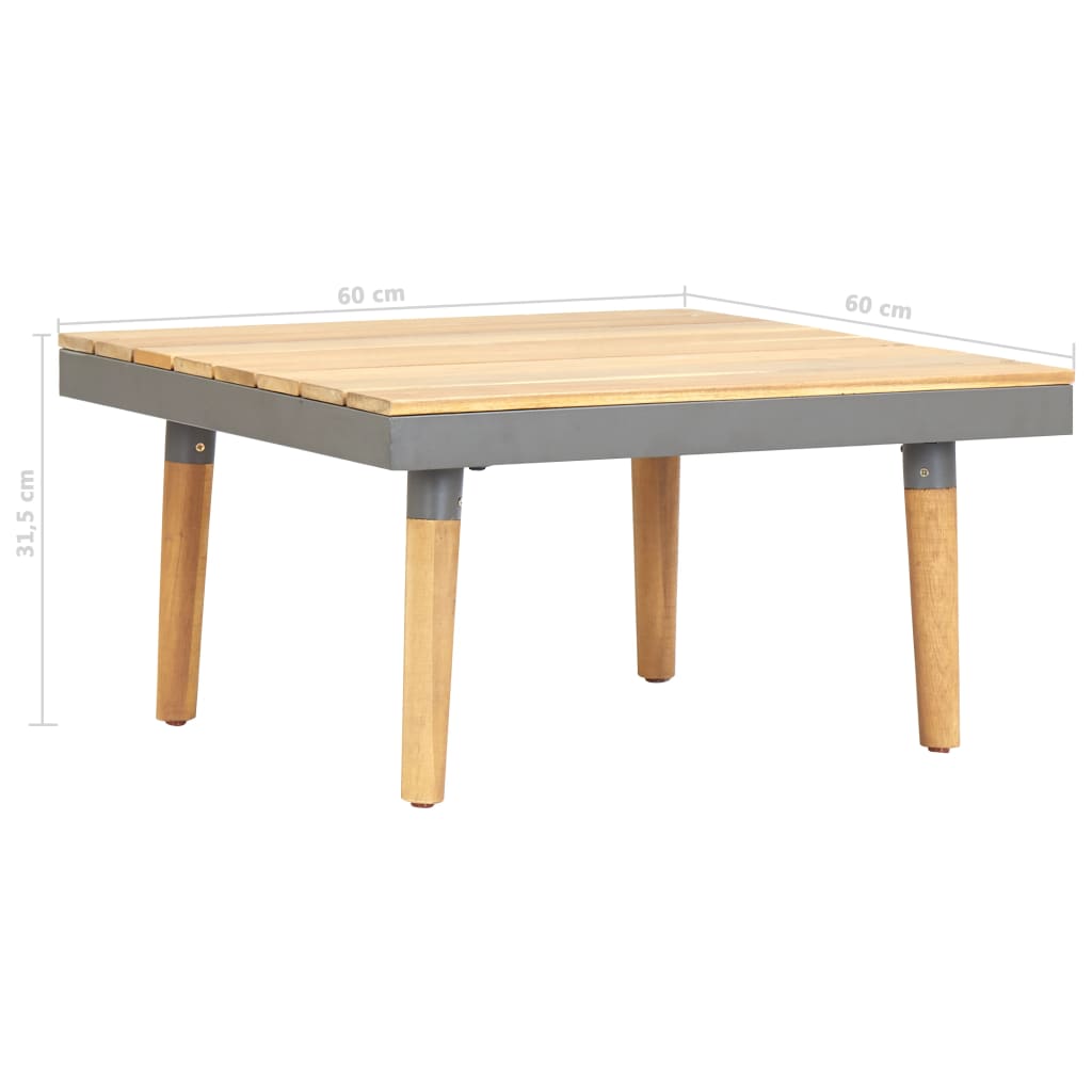 Puutarhan sohvapöytä 60x60x31,5 cm täysi akaasiapuu - Sisustajankoti.fi