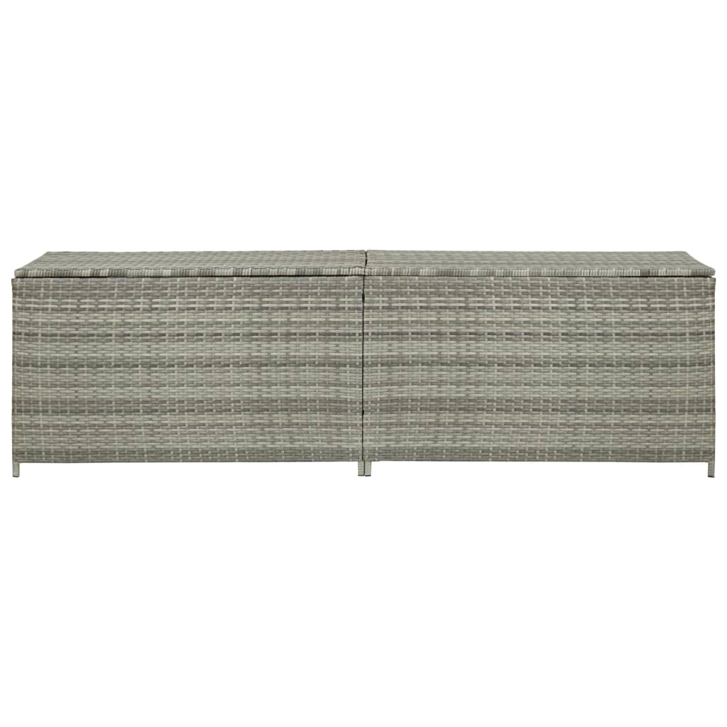 Puutarhan säilytyslaatikko polyrottinki 200x50x60 cm harmaa - Sisustajankoti.fi