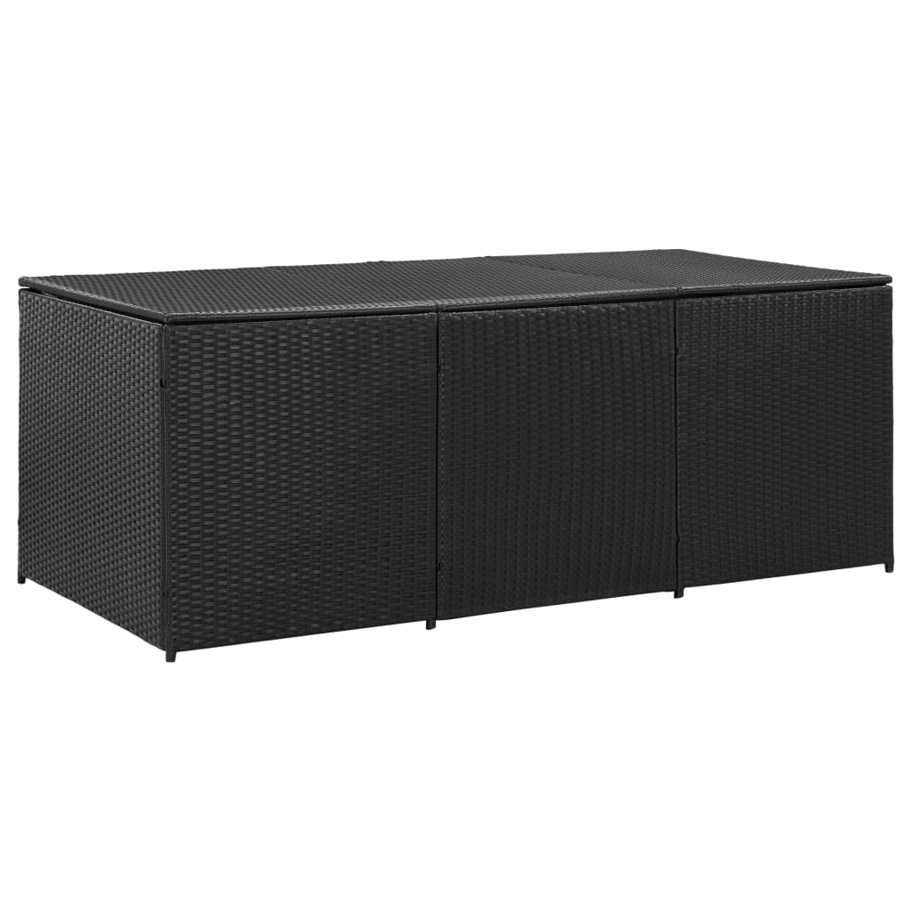 Puutarhan säilytyslaatikko polyrottinki 180x90x75 cm musta - Sisustajankoti.fi