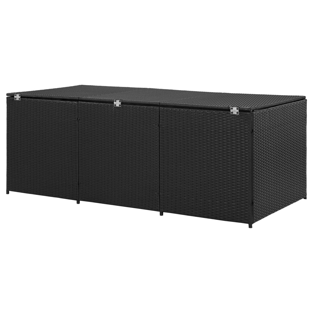 Puutarhan säilytyslaatikko polyrottinki 180x90x75 cm musta - Sisustajankoti.fi