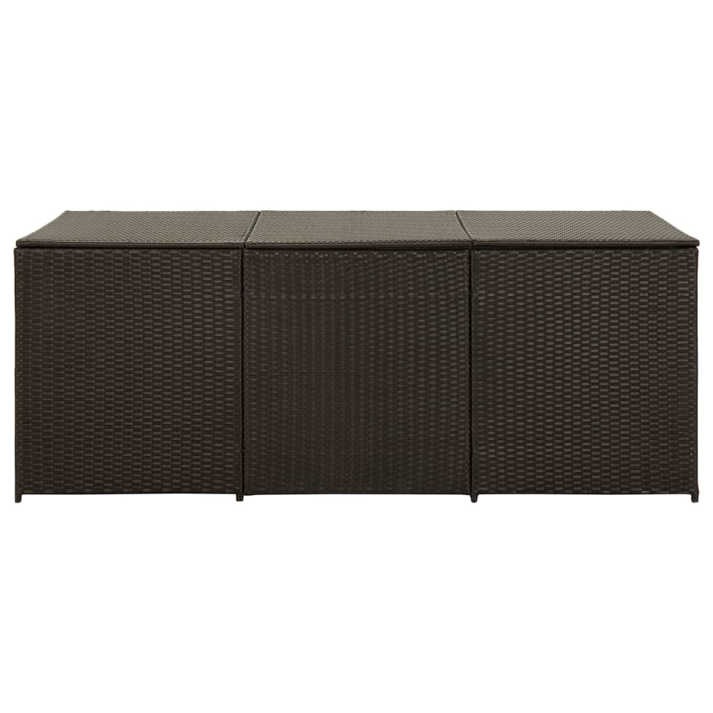 Puutarhan säilytyslaatikko polyrottinki 180x90x75 cm ruskea - Sisustajankoti.fi