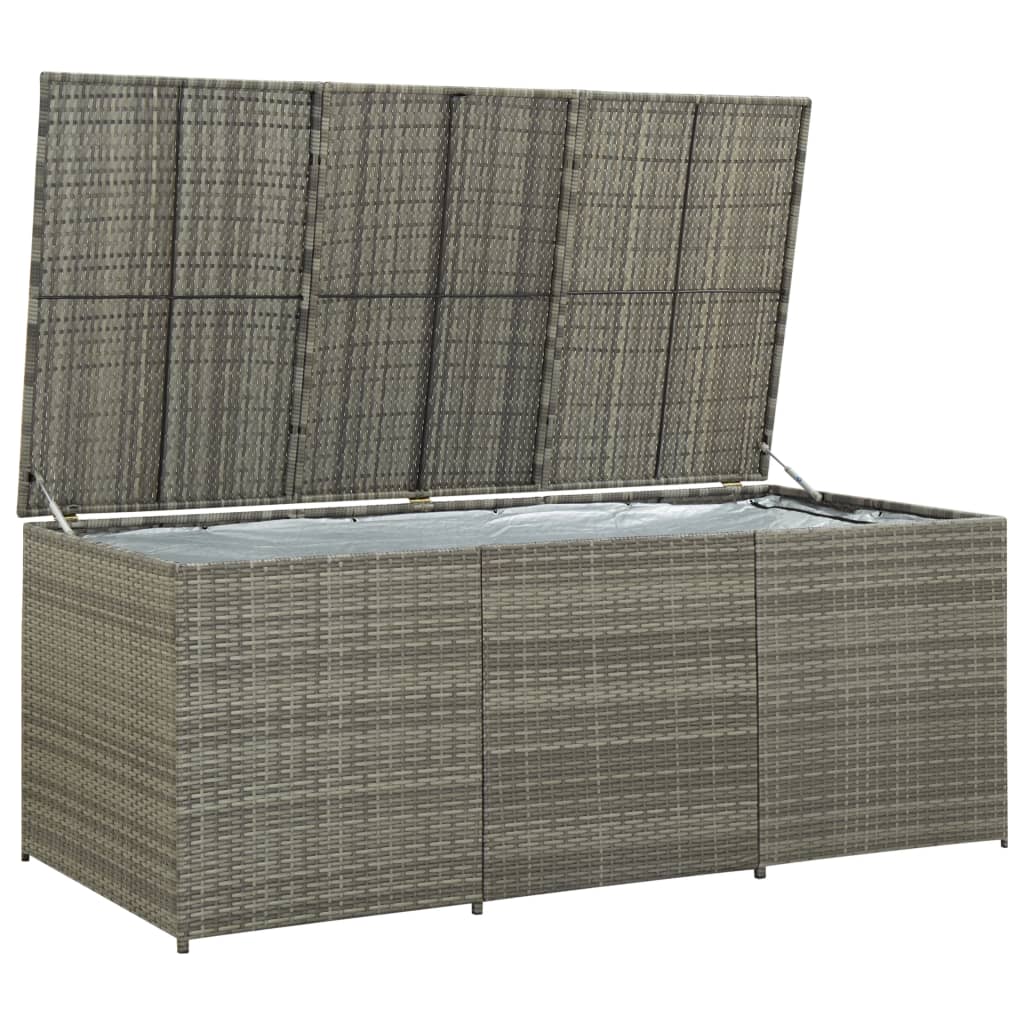 Puutarhan säilytyslaatikko polyrottinki 180x90x75 cm harmaa - Sisustajankoti.fi