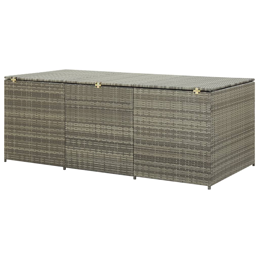 Puutarhan säilytyslaatikko polyrottinki 180x90x75 cm harmaa - Sisustajankoti.fi