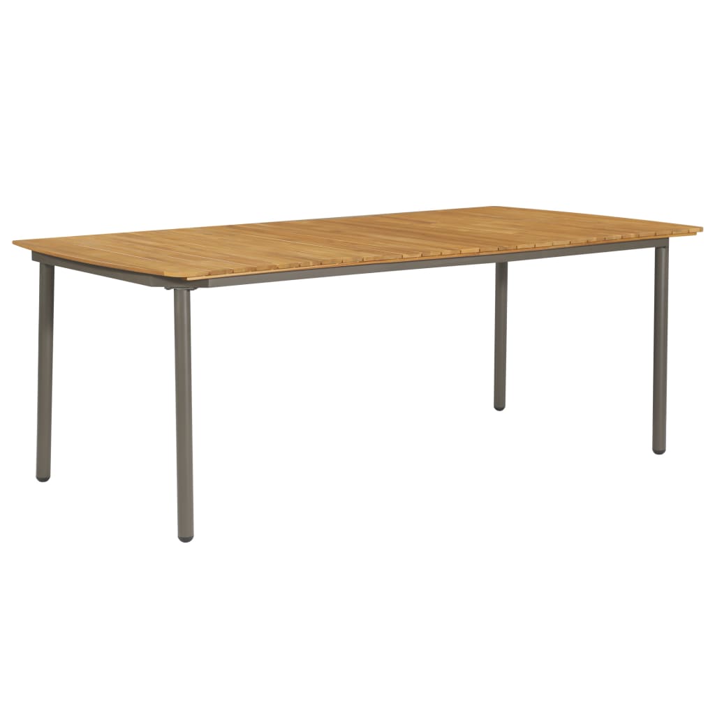 Puutarhapöytä 200x100x72 cm täysi akaasiapuu ja teräs - Sisustajankoti.fi