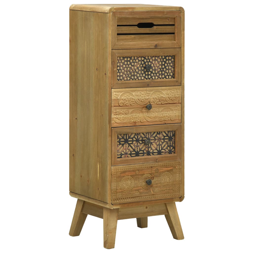Senkki 5 vetolaatikolla ruskea 37x30x97,5 cm puu - Sisustajankoti.fi