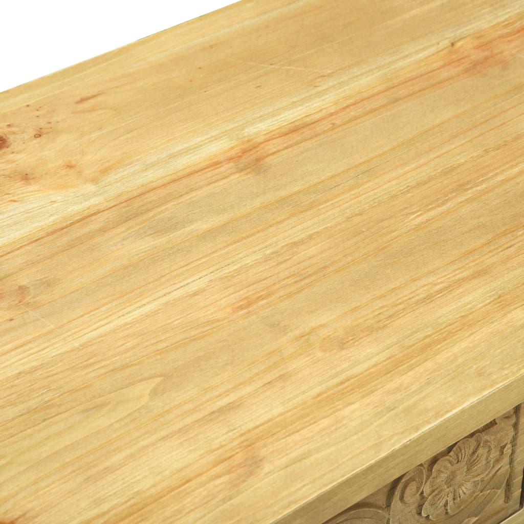 Konsolipöytä 2 laatikolla kaiverrettu ruskea 96x40x78 cm puu - Sisustajankoti.fi