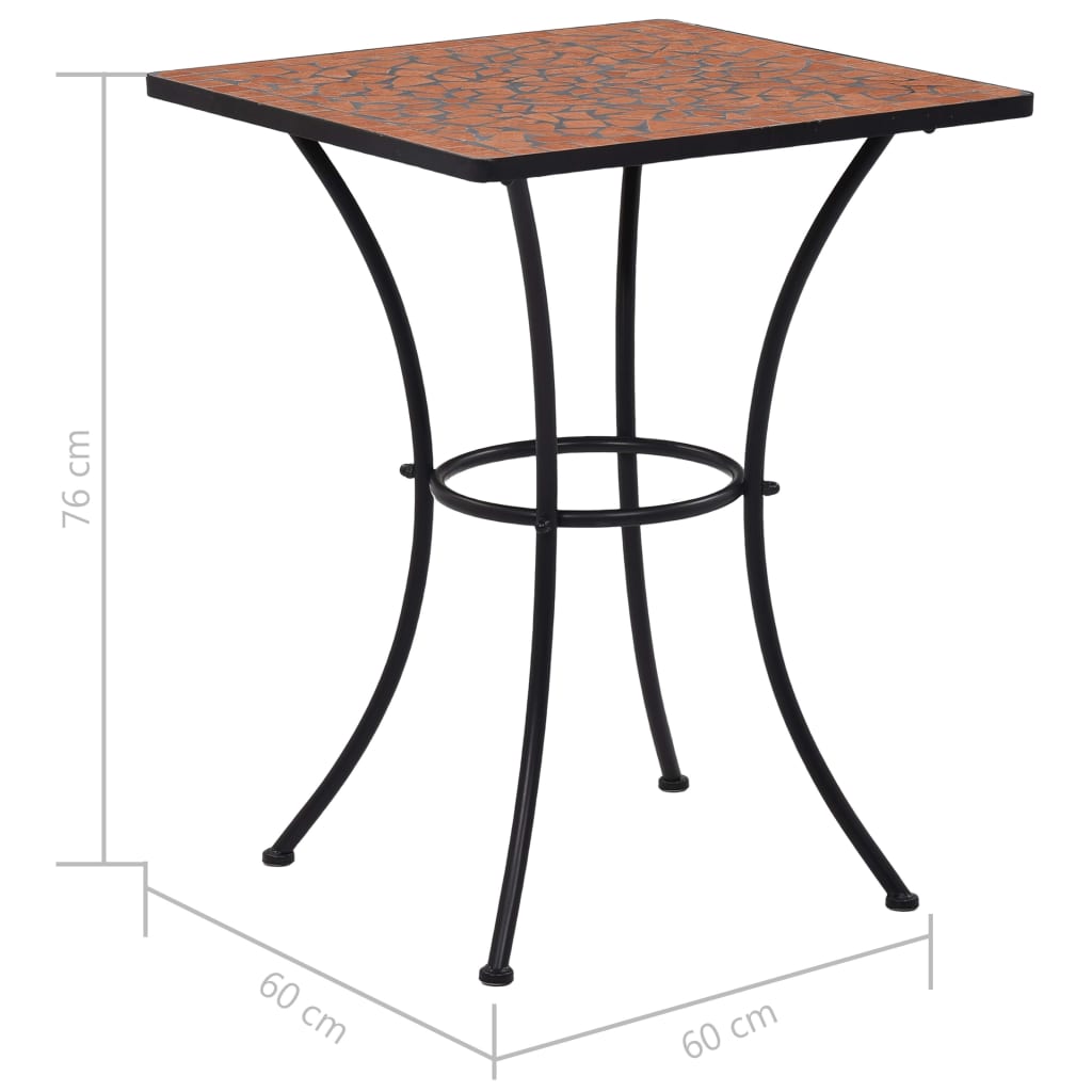 Mosaiikkibistropöytä terrakotta 60 cm keramiikka - Sisustajankoti.fi