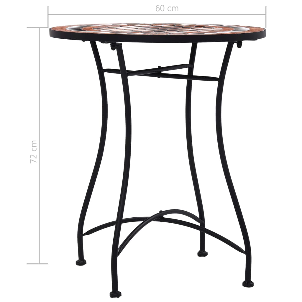 Mosaiikkibistropöytä ruskea 60 cm keramiikka - Sisustajankoti.fi