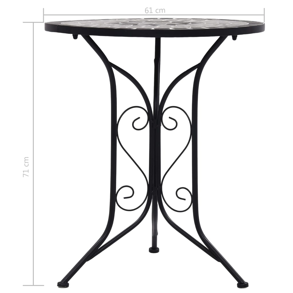 Mosaiikkibistropöytä harmaa 61 cm keramiikka - Sisustajankoti.fi