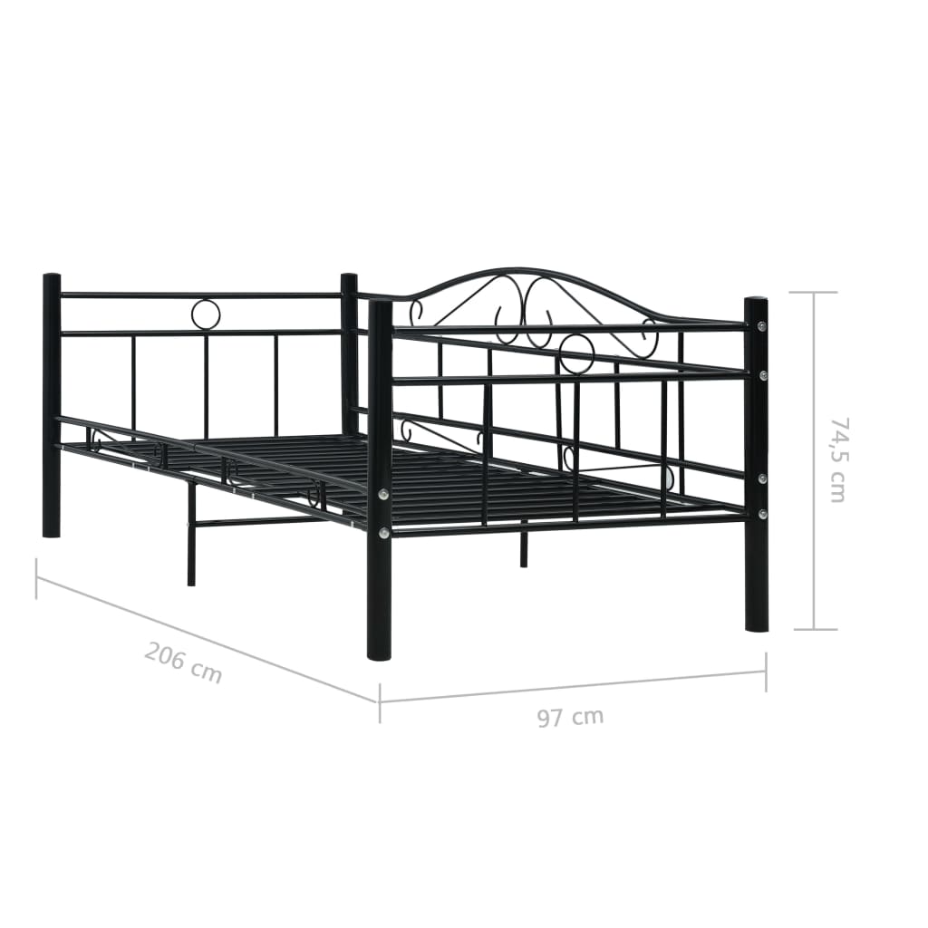 Päivävuoteenrunko musta metalli 90x200 cm - Sisustajankoti.fi