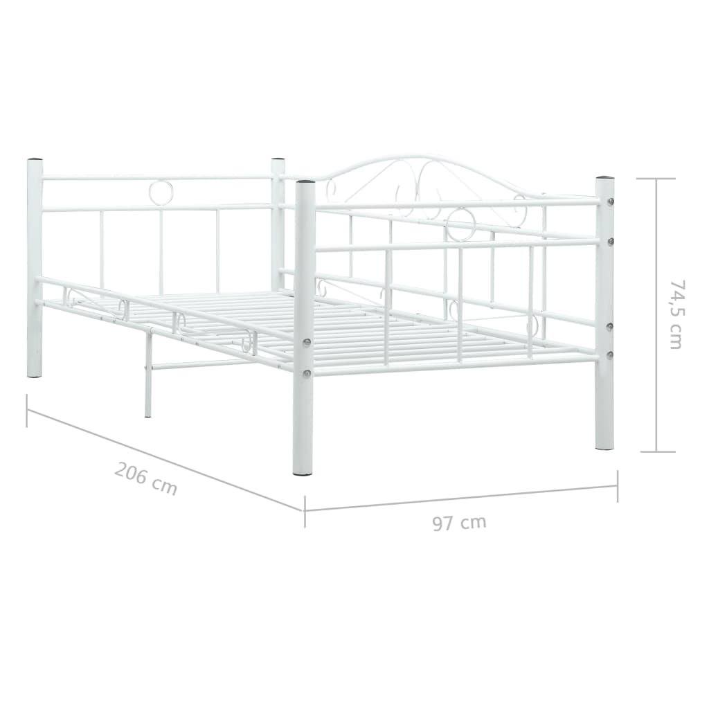 Päivävuoteenrunko valkoinen metalli 90x200 cm - Sisustajankoti.fi
