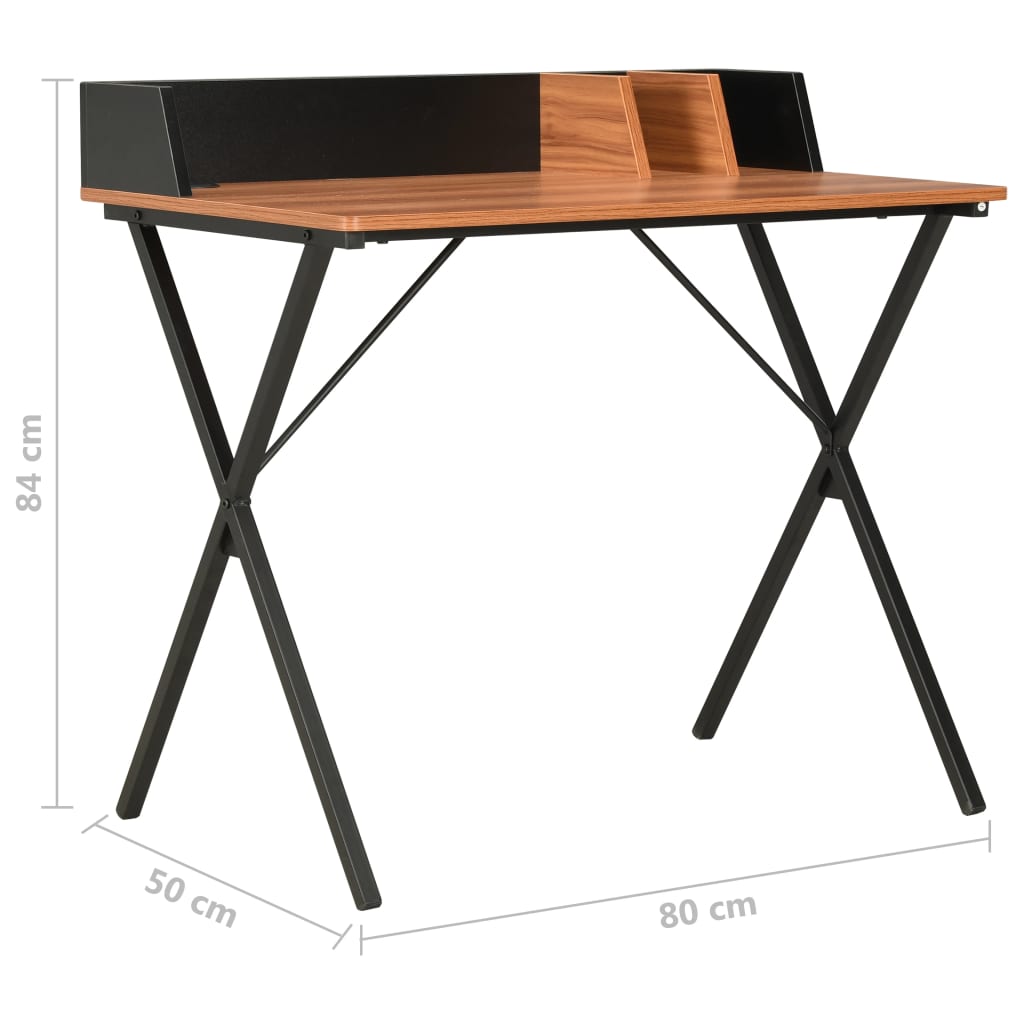 Työpöytä musta ja ruskea 80x50x84 cm - Sisustajankoti.fi