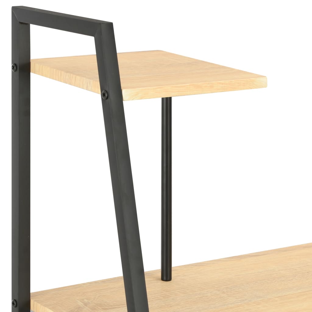 Työpöytä hyllyillä musta ja tammi 102x50x117 cm - Sisustajankoti.fi