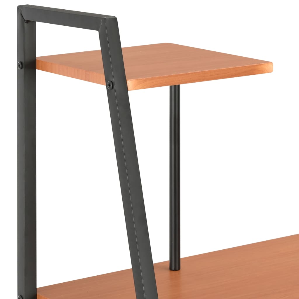 Työpöytä hyllyillä musta ja ruskea 102x50x117 cm - Sisustajankoti.fi