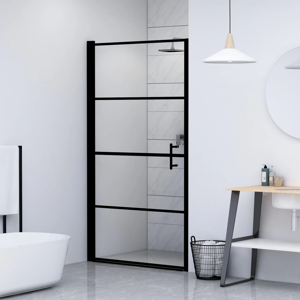 Suihkuovi karkaistu lasi 81x195 cm musta - Sisustajankoti.fi